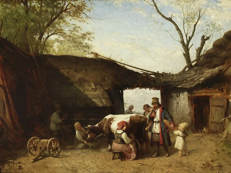 1836-Aleksander Kotsis - Nel cortile della fattoria - Museo Nazionale di Varsavia